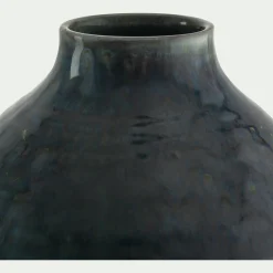 Vase boule en faïence bicolore H17,5cm - vert