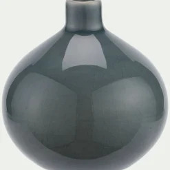 Vase boule en grès 11cm - bleu