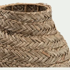 Vase boule en jonc de mer tressé H30cm - naturel