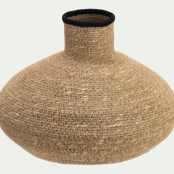 Vase boule en jonc de mer H19cm - naturel