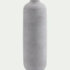 Vase bouteille en poudre de pierre H24,5cm - gris