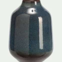 Vase classique en céramique tachetée H20cm - bleu