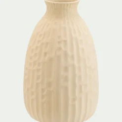 Vase classique en faïence texturée H24cm - blanc