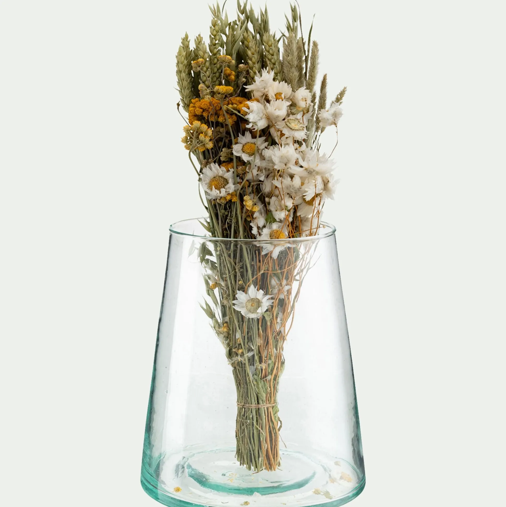 Vase conique en verre D13xH23cm - transparent
