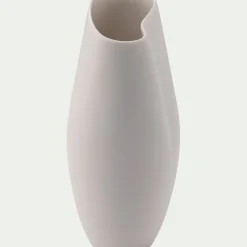 Vase contemporain en céramique H21cm - blanc