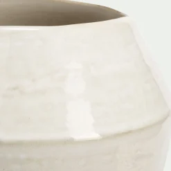 Vase contemporain en céramique H16cm - beige