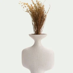 Vase contemporain en céramique H31cm - beige