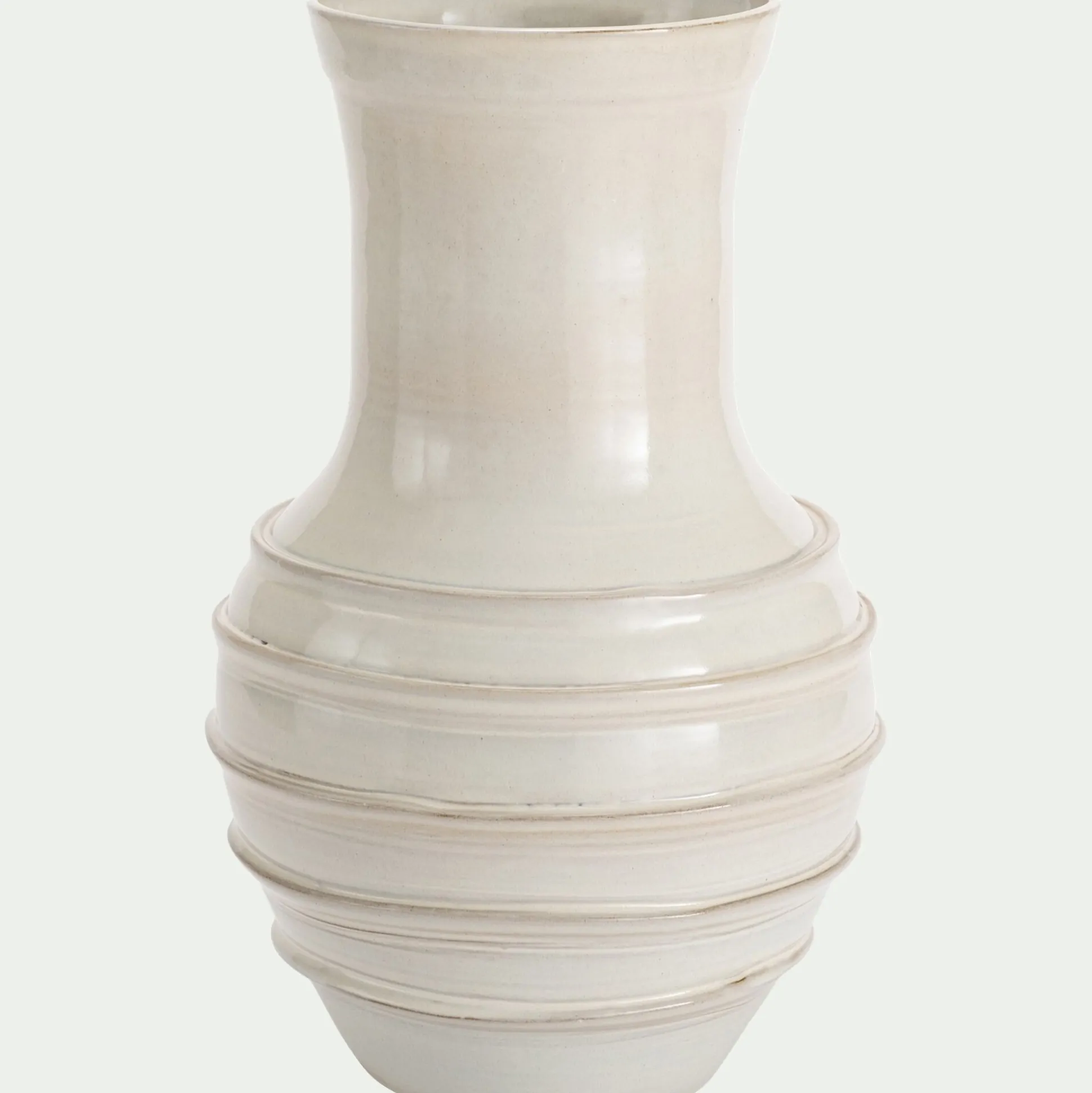 Vase contemporain en terre cuite H38cm - blanc