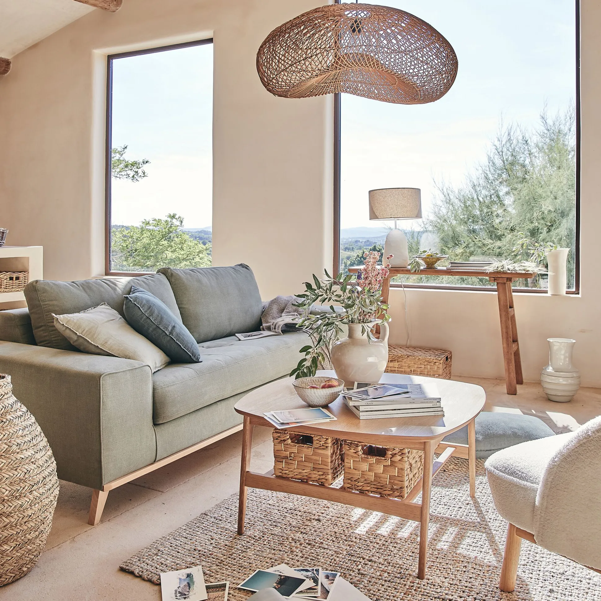 Vase contemporain en terre cuite H38cm - blanc