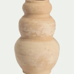 Vase contemporain en terre cuite H34cm - naturel
