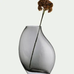 Vase contemporain en verre H25cm - gris