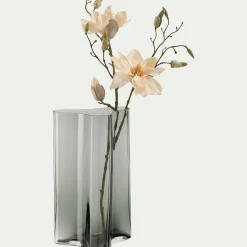 Vase contemporain en verre H30cm - gris