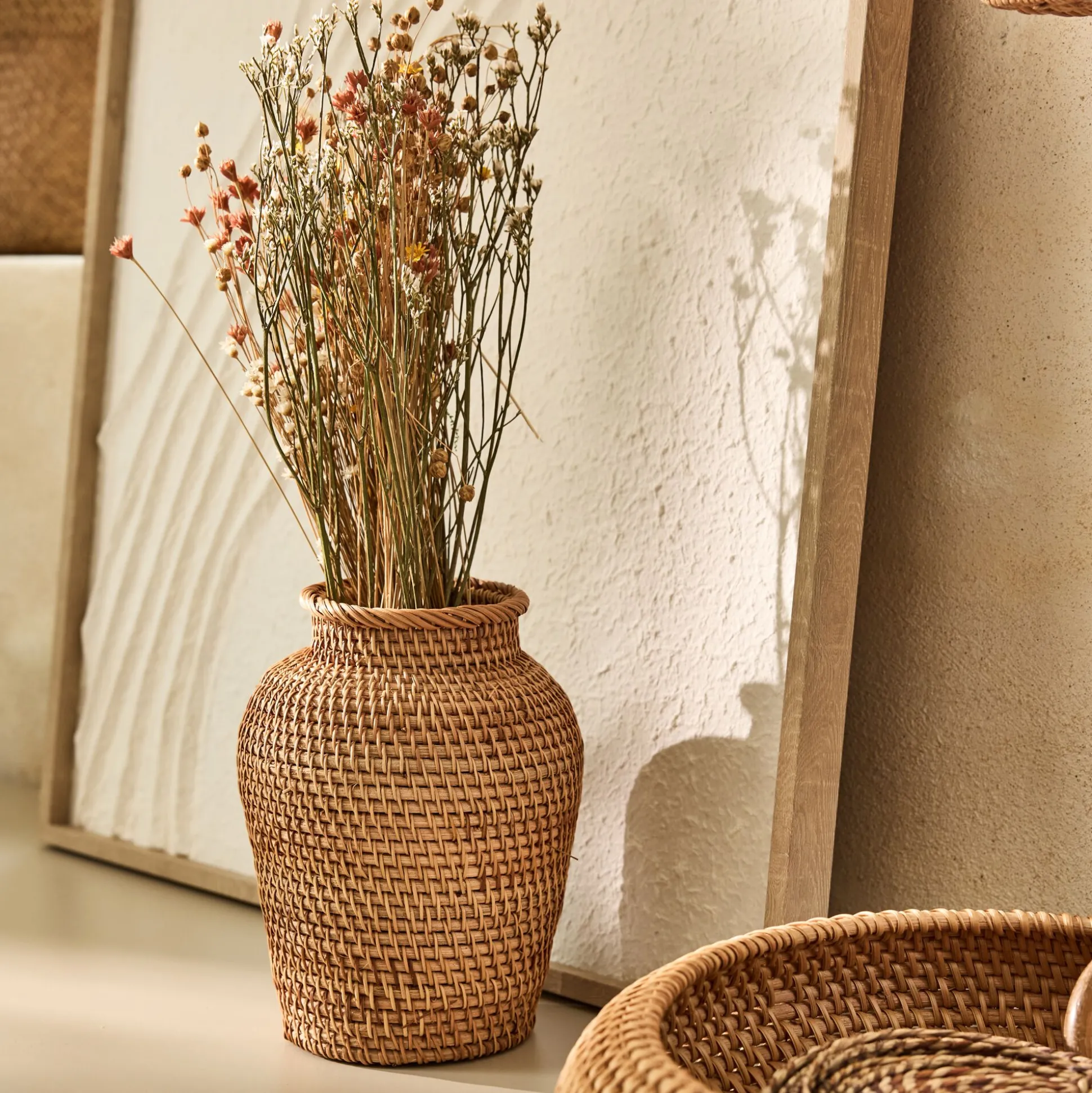 Vase en rotin H20cm - naturel