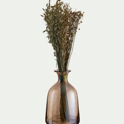 Vase en verre bullé H25,5cm - beige