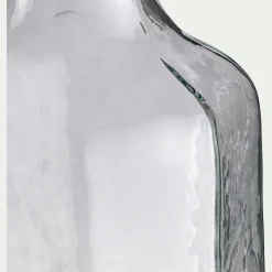 Vase en verre sculpté D11xH25cm - transparent