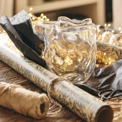 Vase organique en verre H17,5cm - transparent