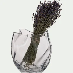 Vase organique en verre H17,5cm - transparent