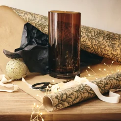 Vase ovale en verre H25cm - brun rustrel