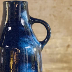 Vase pichet en faïence H51cm - bleu