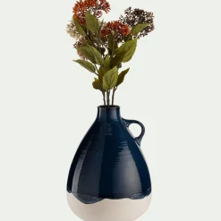 Vase pichet en faïence H33,5cm - bleu