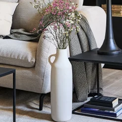 Vase pichet en faïence H51cm - blanc