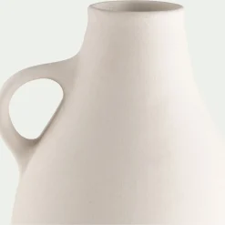 Vase pichet en faïence H27cm - blanc