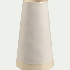 Vase trapèze en grès H24,5cm - blanc