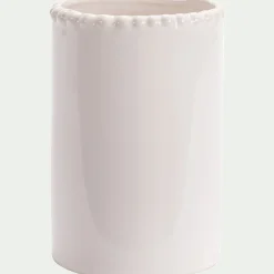 Vase tube en céramique H15cm - blanc