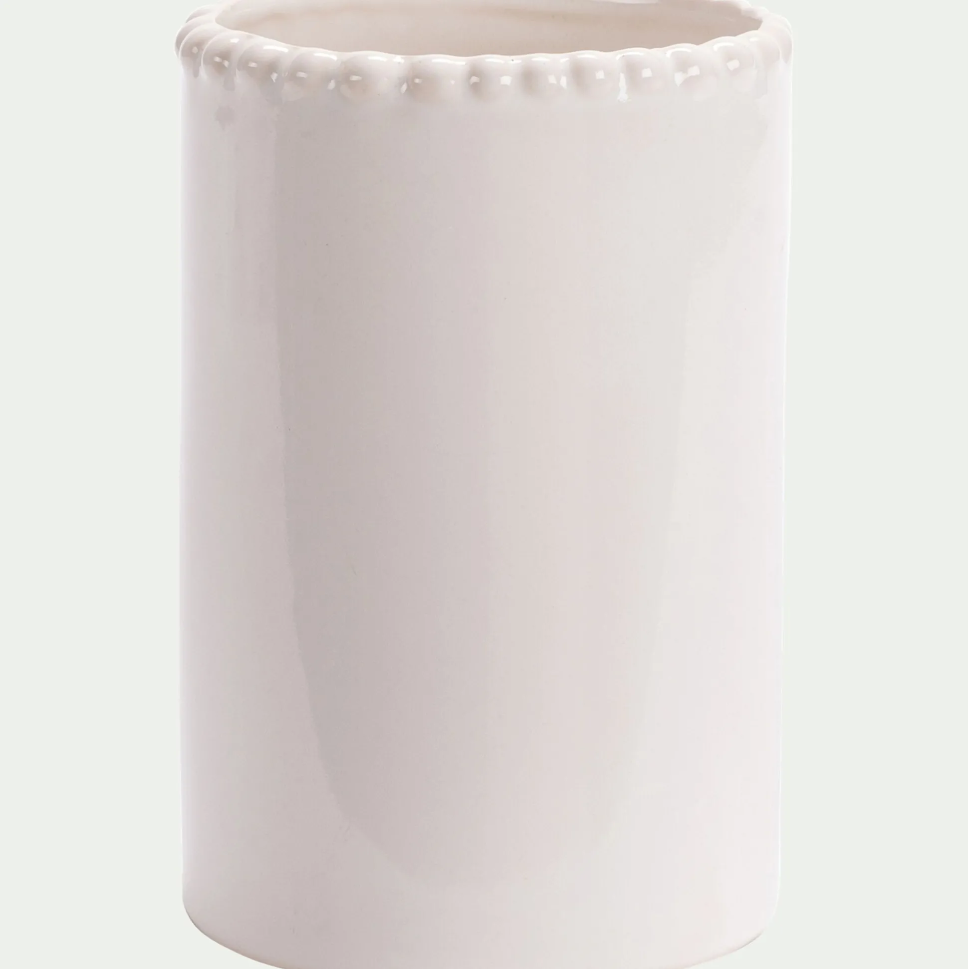 Vase tube en céramique H15cm - blanc