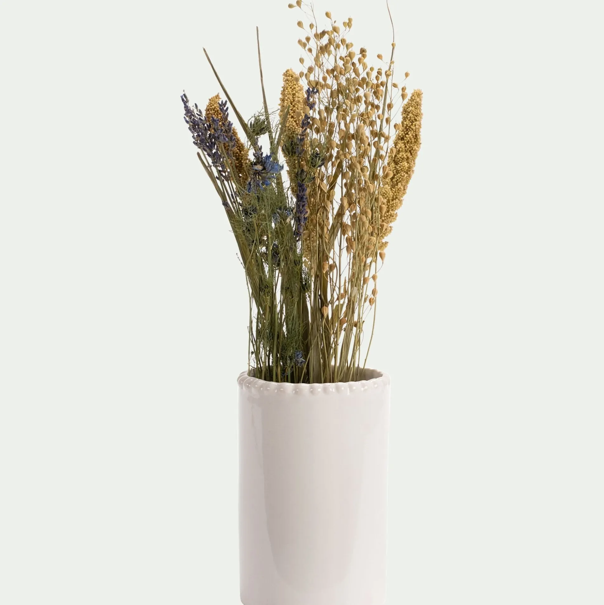 Vase tube en céramique H15cm - blanc