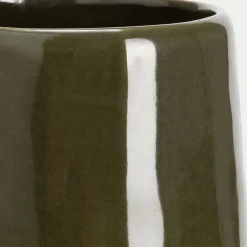 Vase tube en céramique H34,5cm - vert