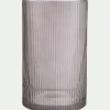 Vase tube en verre H25cm - gris
