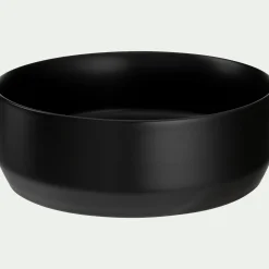 Vasque de salle de bains ronde en céramique avec bords fins - noir