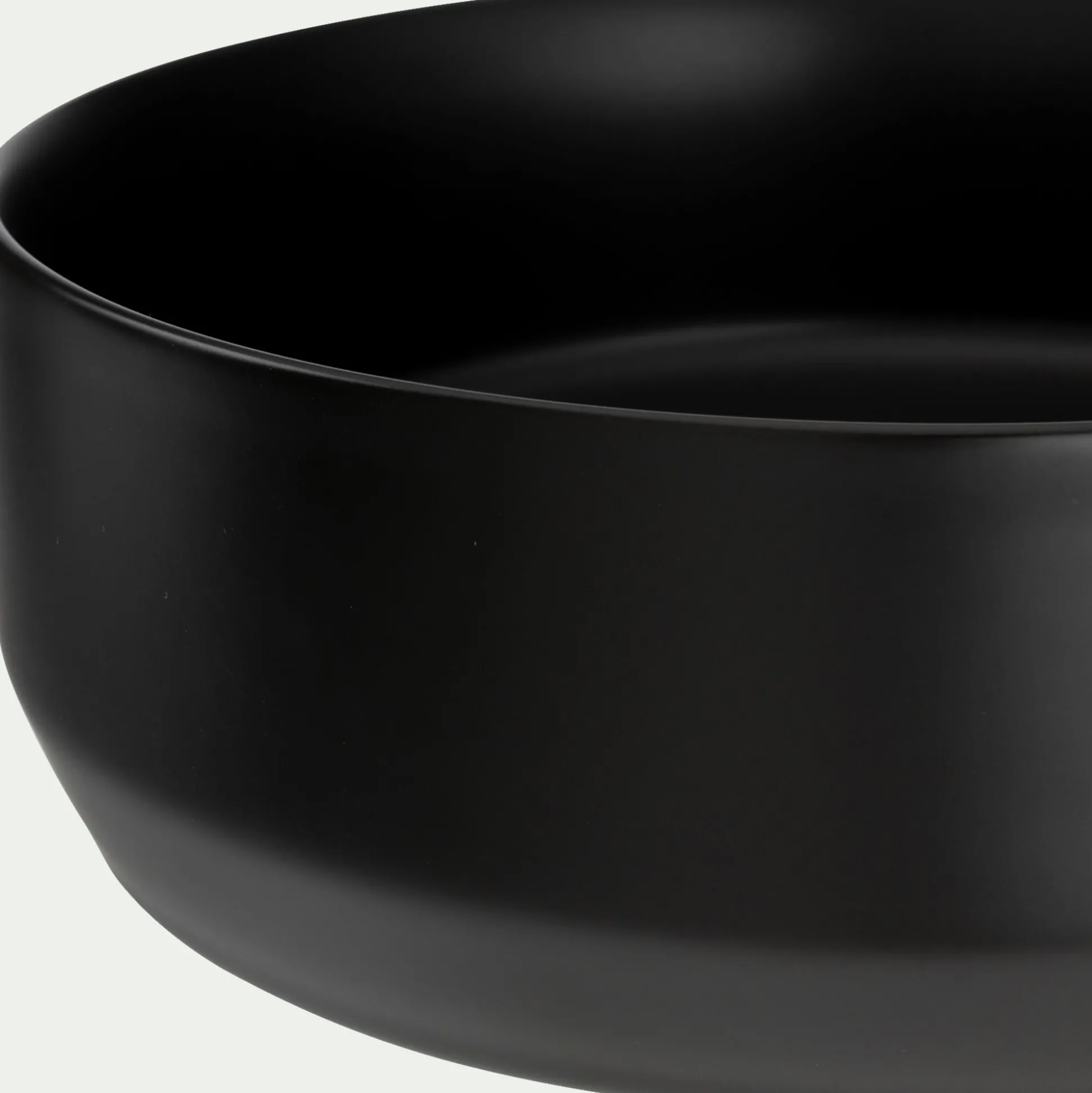 Vasque de salle de bains ronde en céramique avec bords fins - noir