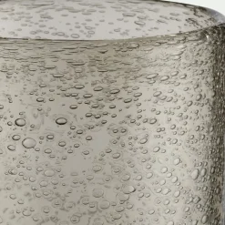 Verre à pied en verre bullé 25cl - gris