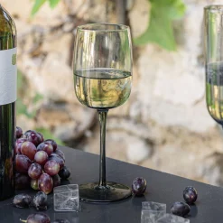 Verre à pied en verre 32cl - gris