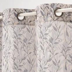 Voilage à œillets en coton motif Oranger 140x250cm - blanc