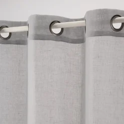 Voilage à œillets en polyester 135x250cm - gris borie