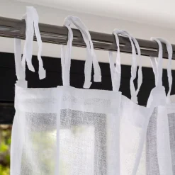 Voilage à nouettes en coton 105x250cm - blanc