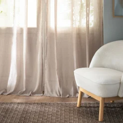 Voilage à nouettes en polyester et coton 130x250cm - beige alpilles