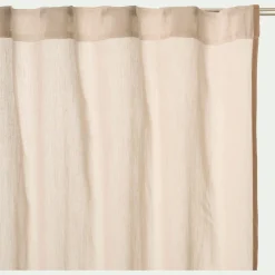 Voilage à passants cachés en lin et coton finition liseré 140x260cm - beige