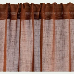 Voilage passe-tringle en polyester 140x250cm - terracotta