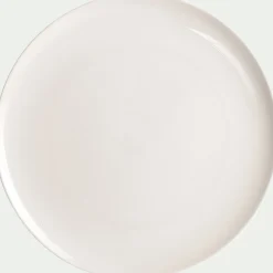 Assiette plate en porcelaine D25cm - blanc