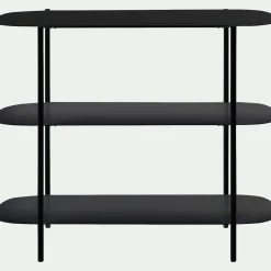 Bibliothèque 3 tablettes en métal - noir L100,50xH80cm