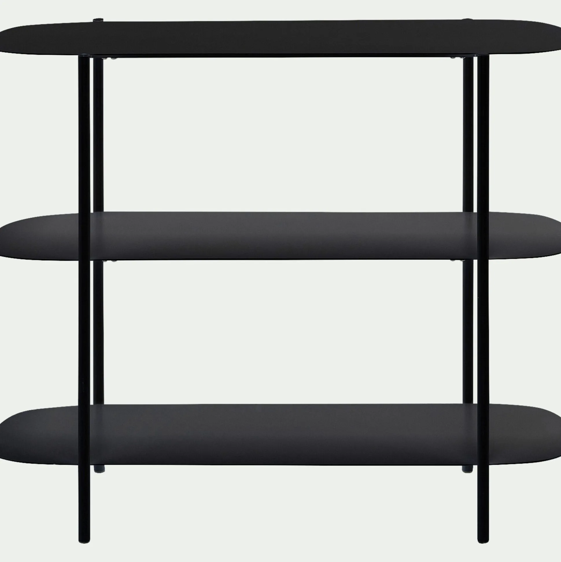 Bibliothèque 3 tablettes en métal - noir L100,50xH80cm