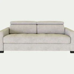 Canapé 3 places convertible en tissu monclar avec accoudoirs 15cm - beige roucas