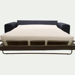 Canapé 3 places convertible en tissu Crown - bleu calabrun