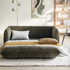 Canapé 3 places convertible en tissu Eden - vert cèdre