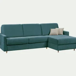 Canapé d'angle réversible convertible en tissu Sogno matelas densité 35kg/m3 - bleu