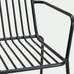 Canapé de jardin en acier - noir (2 places)